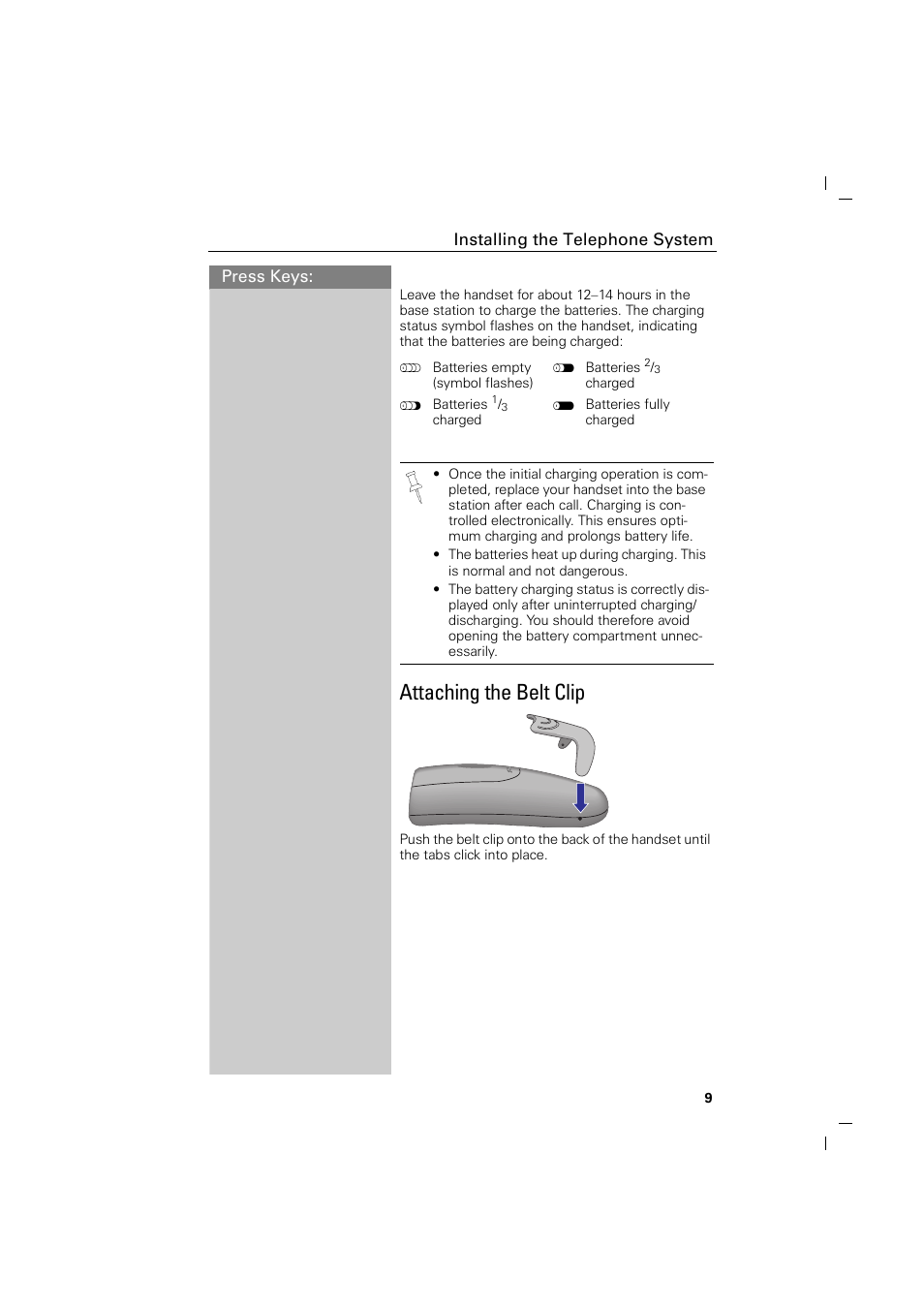 Attaching the belt clip | Siemens GIGASET C88 User Manual | Page 11 / 42