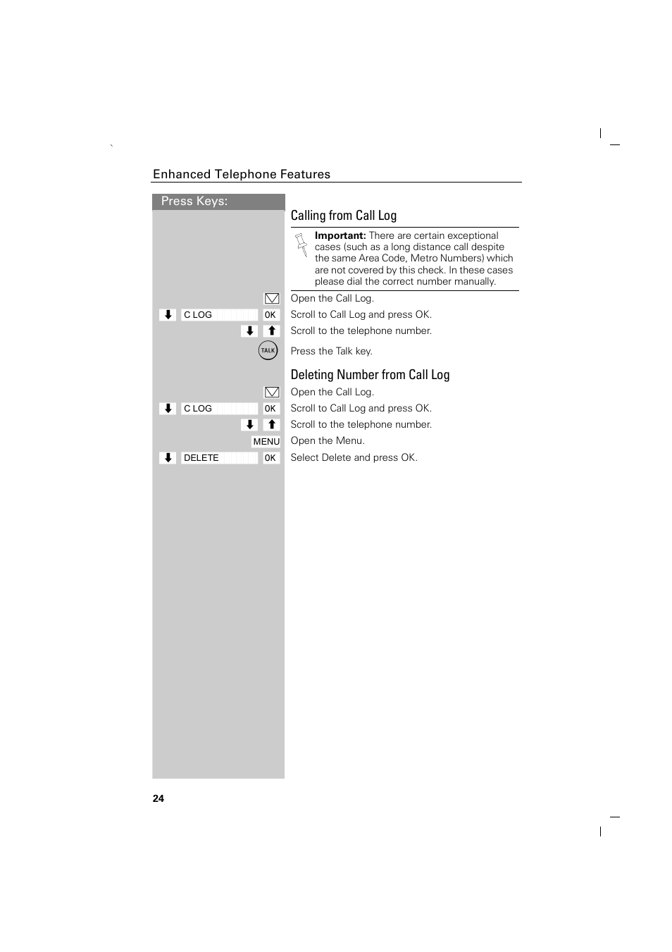 Calling from call log, Deleting number from call log | Siemens GIGASET C88 User Manual | Page 26 / 42