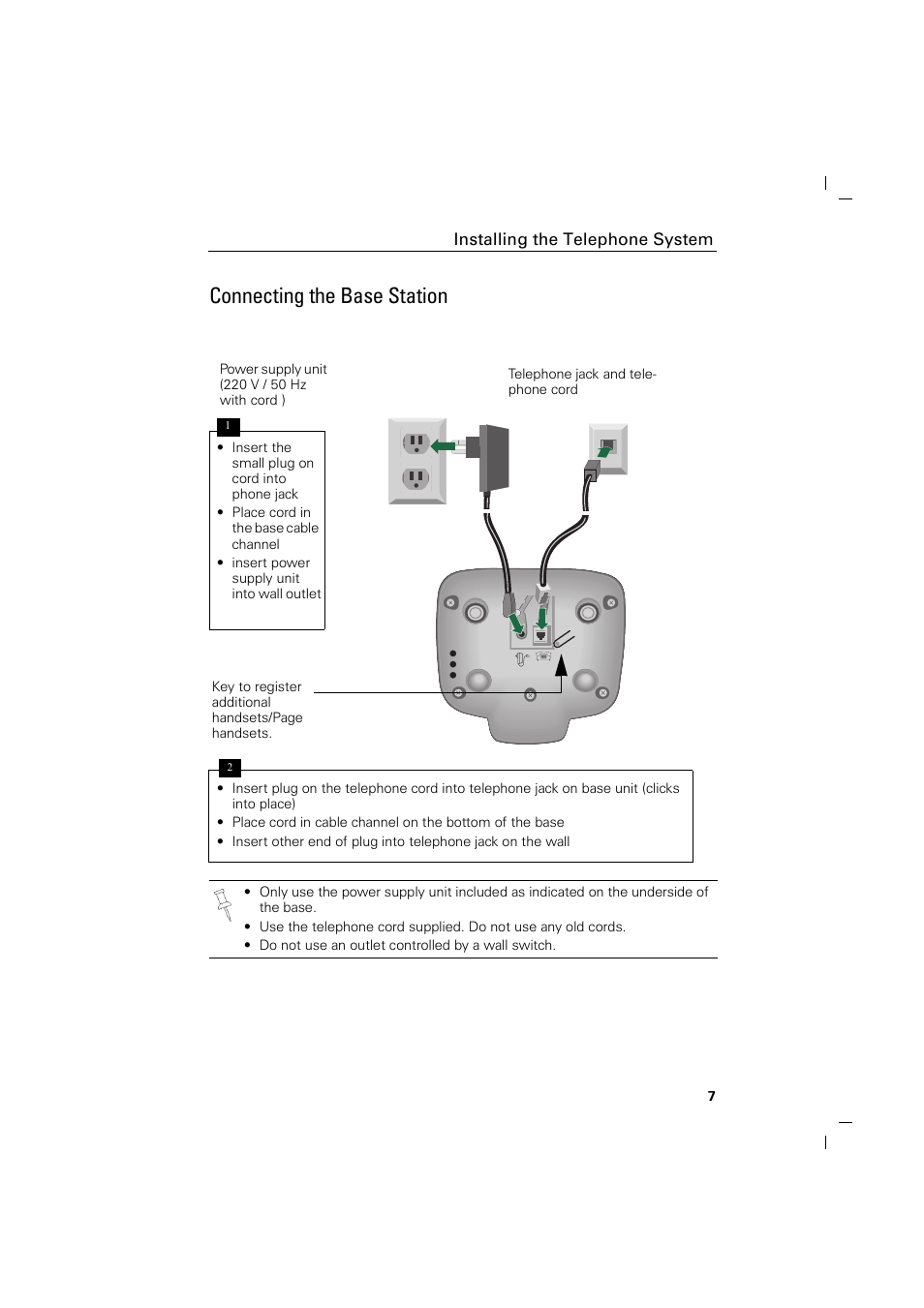 Connecting the base station | Siemens GIGASET C88 User Manual | Page 9 / 42