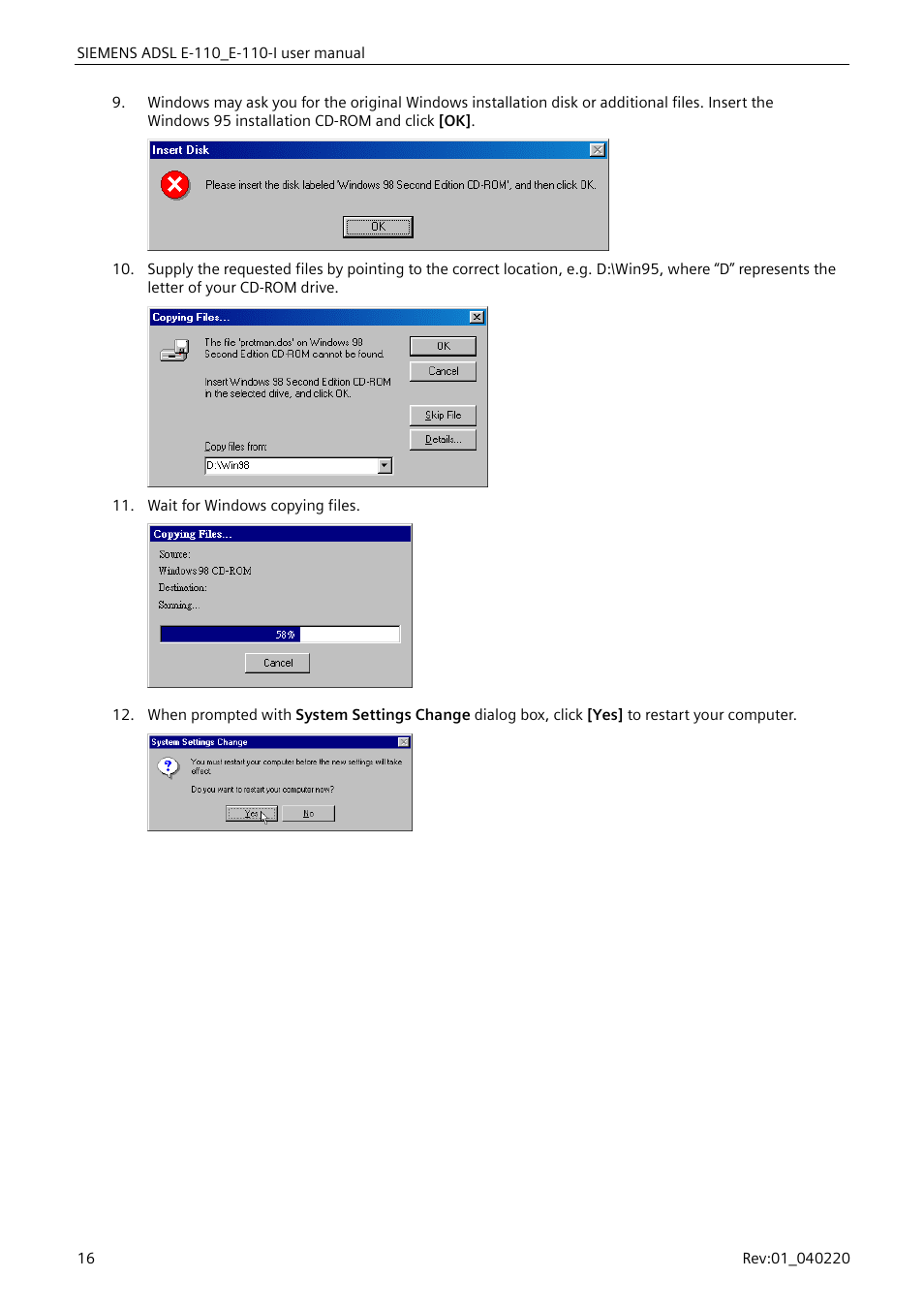 Siemens E-110-I User Manual | Page 22 / 90