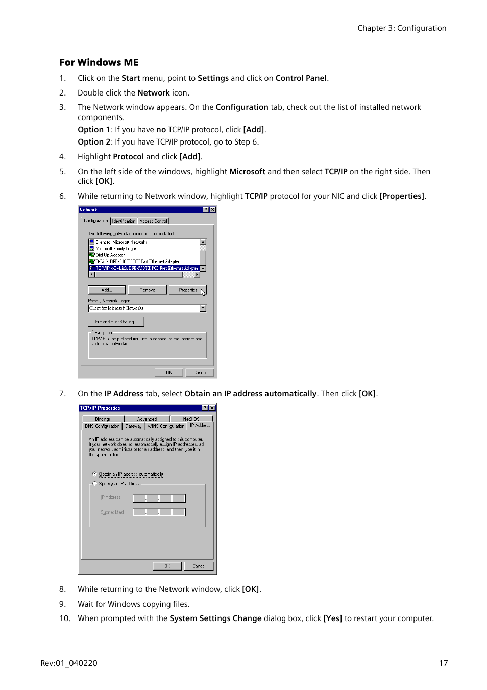 For windows me | Siemens E-110-I User Manual | Page 23 / 90