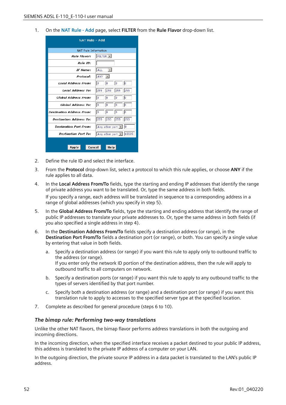 The bimap rule: performing two-way translations | Siemens E-110-I User Manual | Page 58 / 90