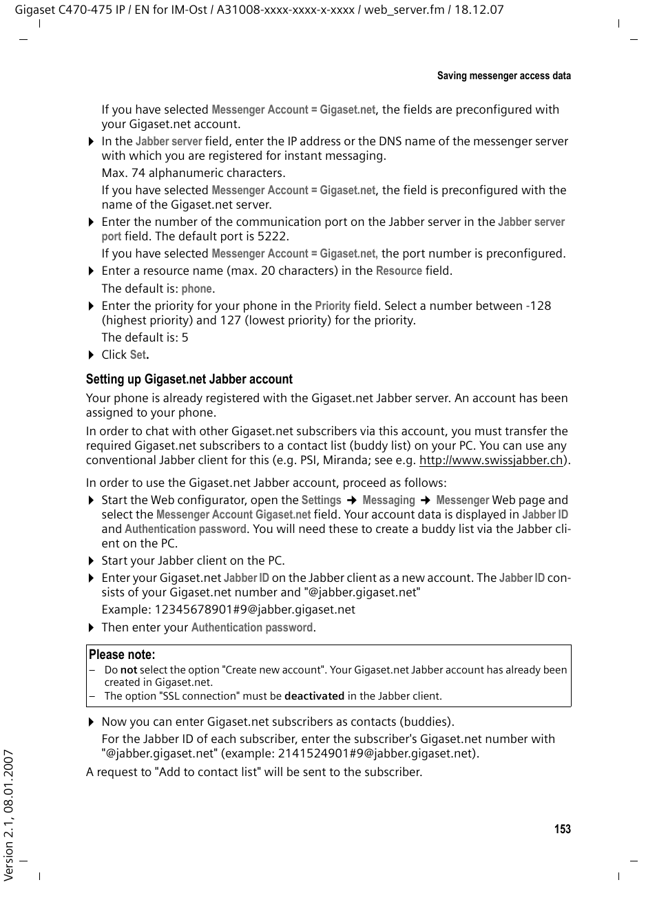 Siemens GIGASET C475 IP User Manual | Page 154 / 217