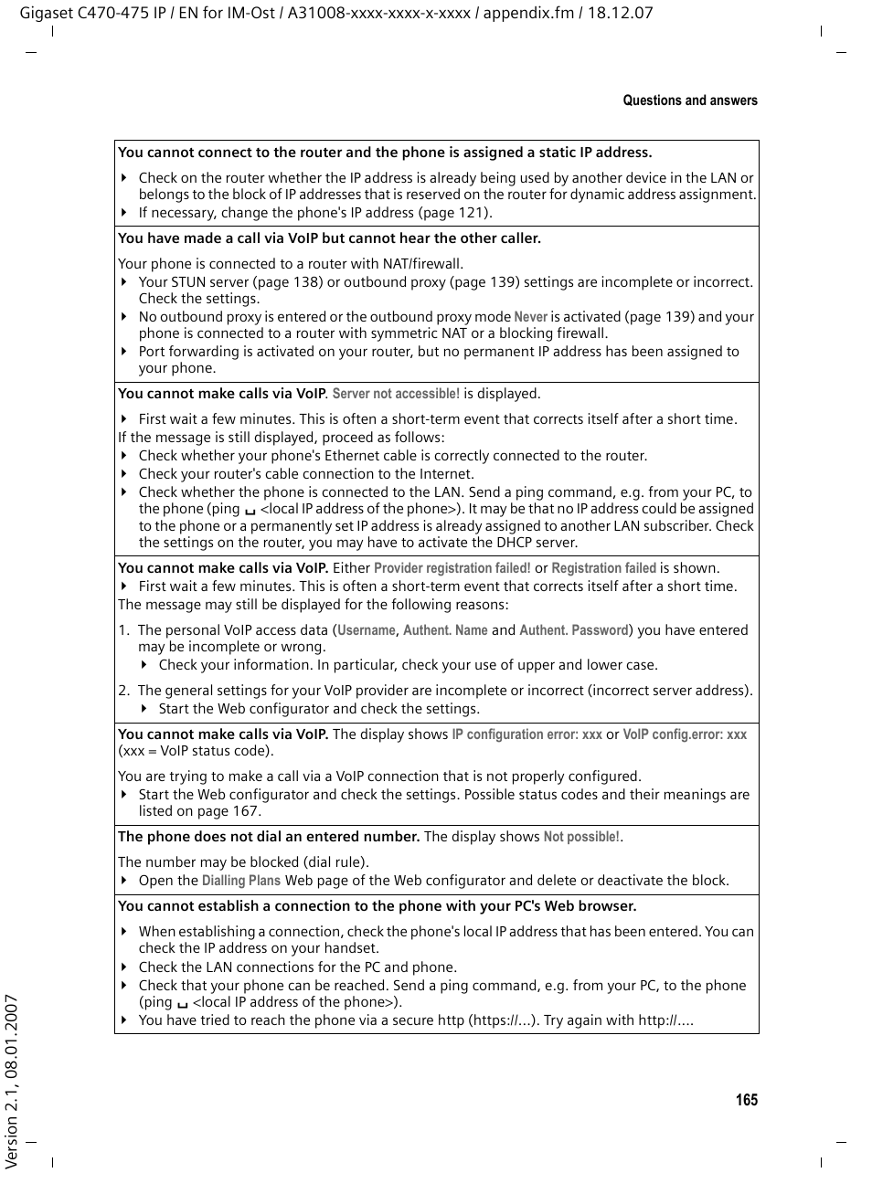 Siemens GIGASET C475 IP User Manual | Page 166 / 217