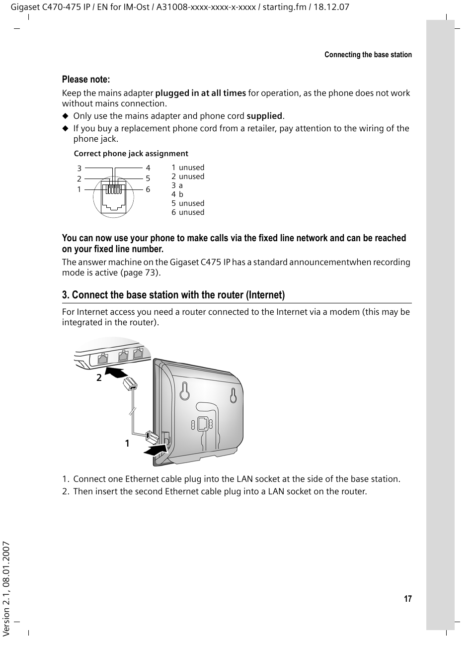 Siemens GIGASET C475 IP User Manual | Page 18 / 217