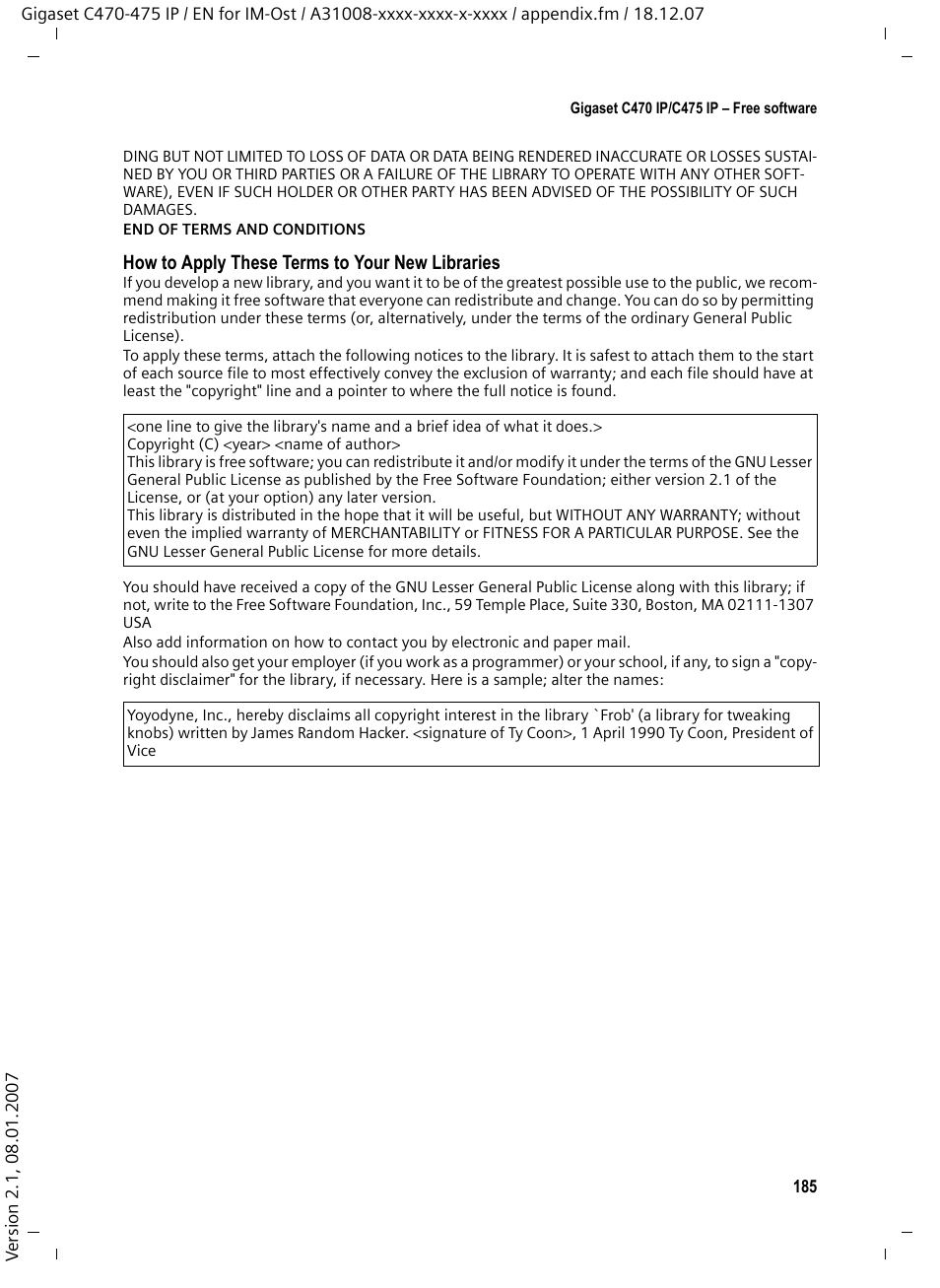 Siemens GIGASET C475 IP User Manual | Page 186 / 217