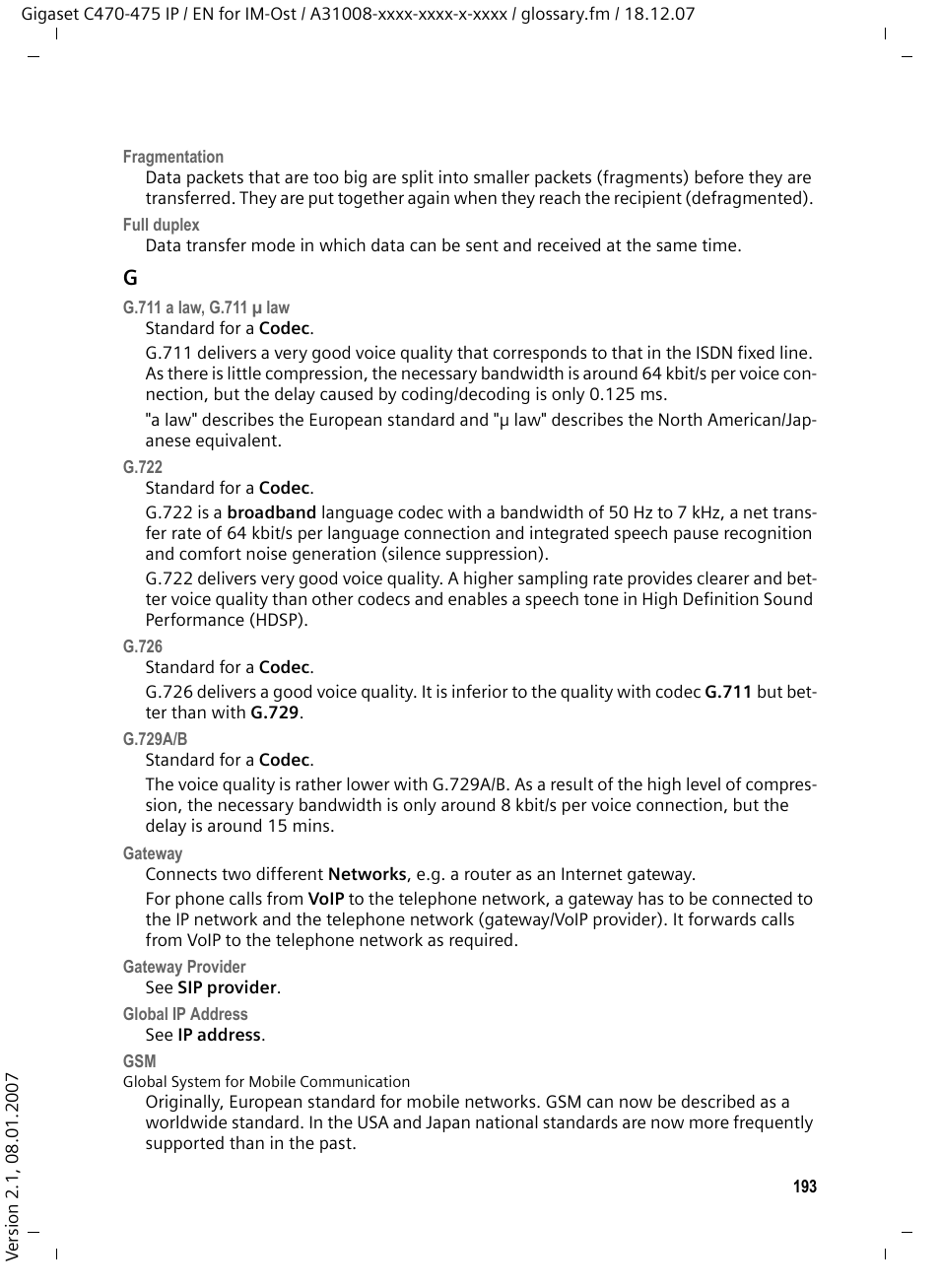 Siemens GIGASET C475 IP User Manual | Page 194 / 217