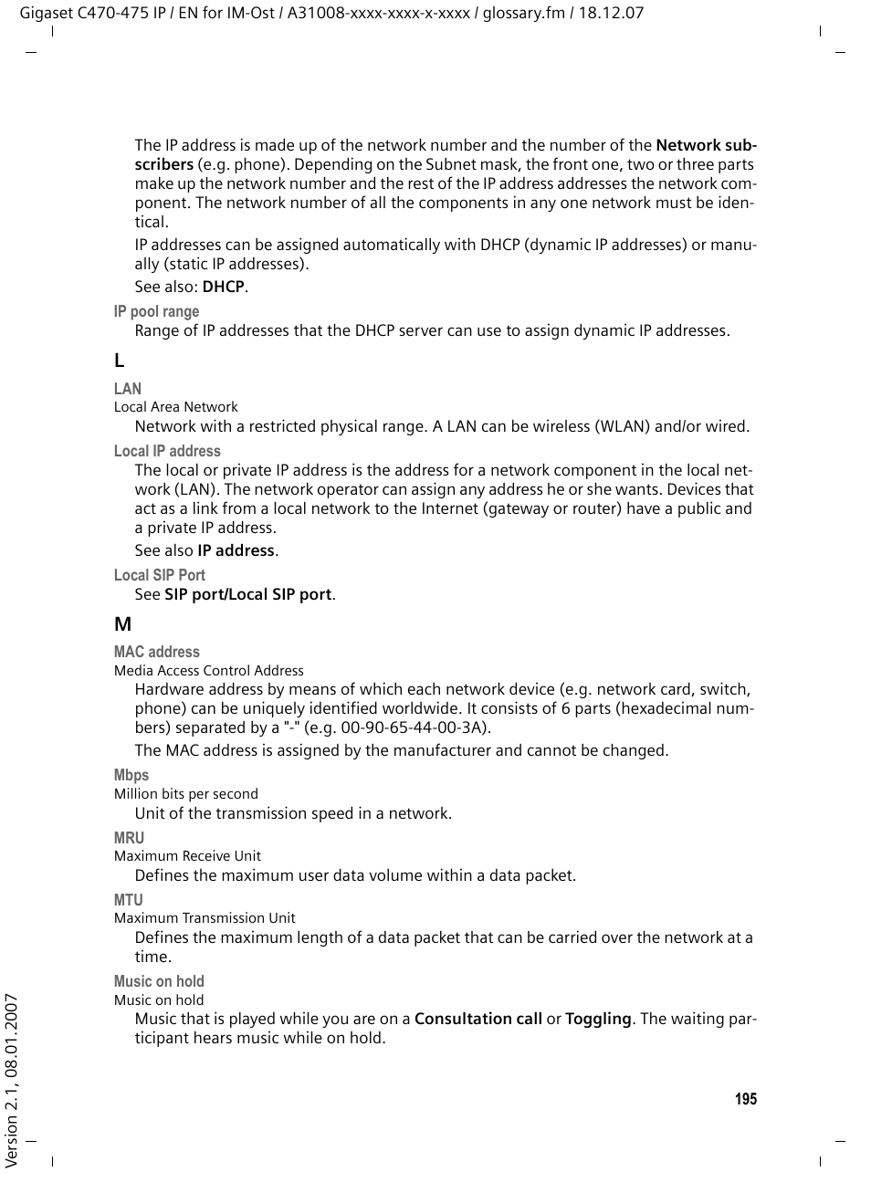 Mbps | Siemens GIGASET C475 IP User Manual | Page 196 / 217