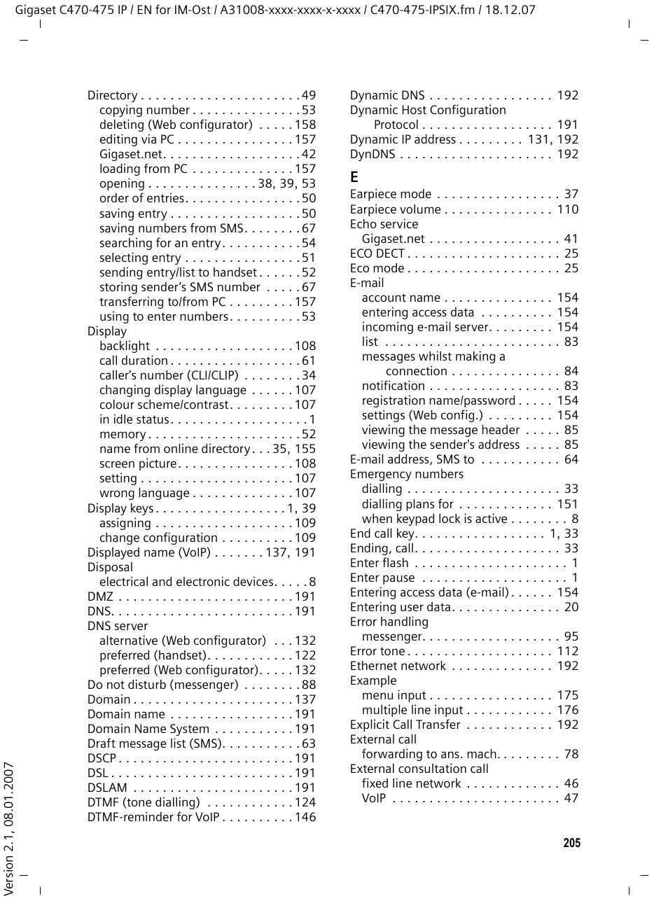 Siemens GIGASET C475 IP User Manual | Page 206 / 217