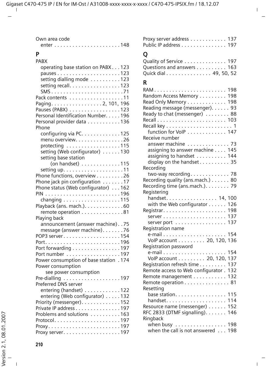 Siemens GIGASET C475 IP User Manual | Page 211 / 217