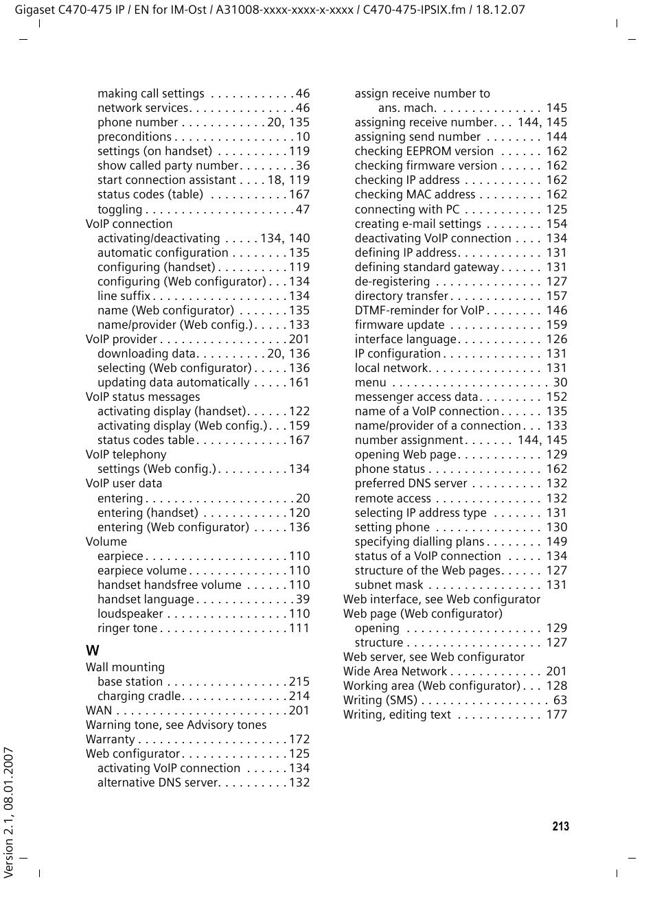 Siemens GIGASET C475 IP User Manual | Page 214 / 217