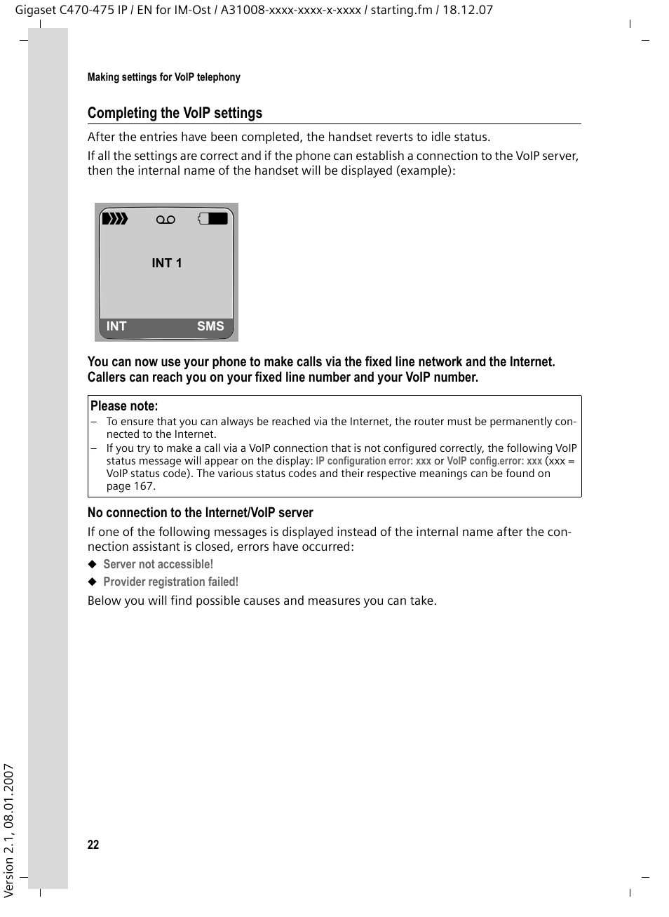 Completing the voip settings | Siemens GIGASET C475 IP User Manual | Page 23 / 217