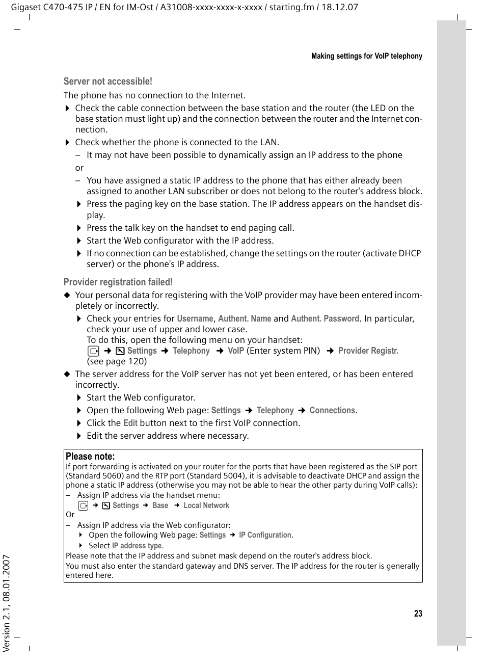 Siemens GIGASET C475 IP User Manual | Page 24 / 217