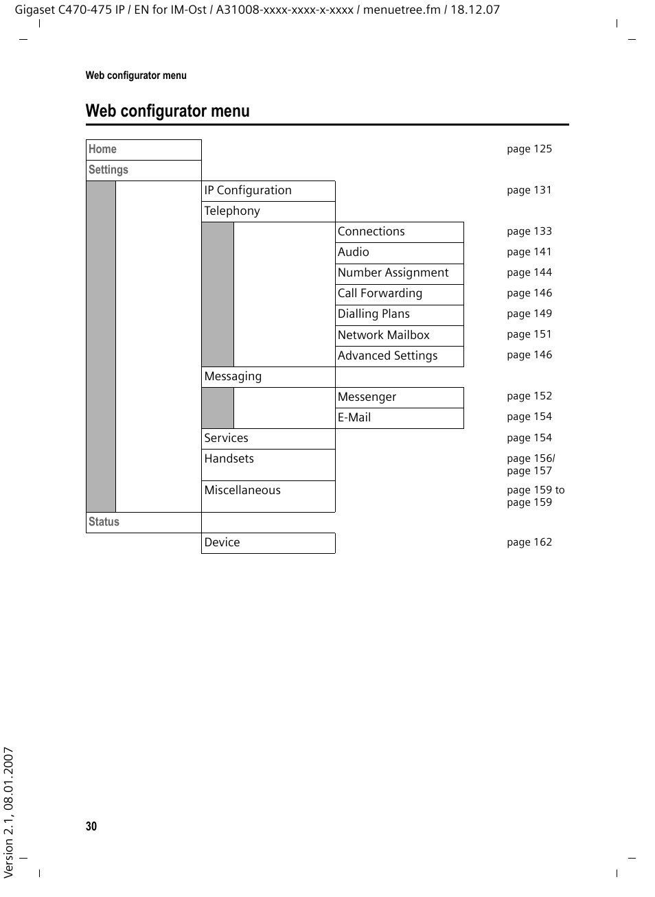 Web configurator menu | Siemens GIGASET C475 IP User Manual | Page 31 / 217