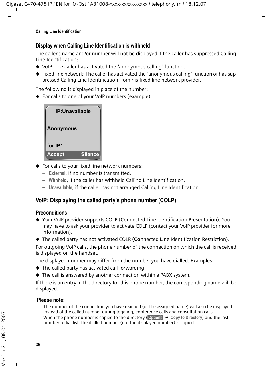 Siemens GIGASET C475 IP User Manual | Page 37 / 217