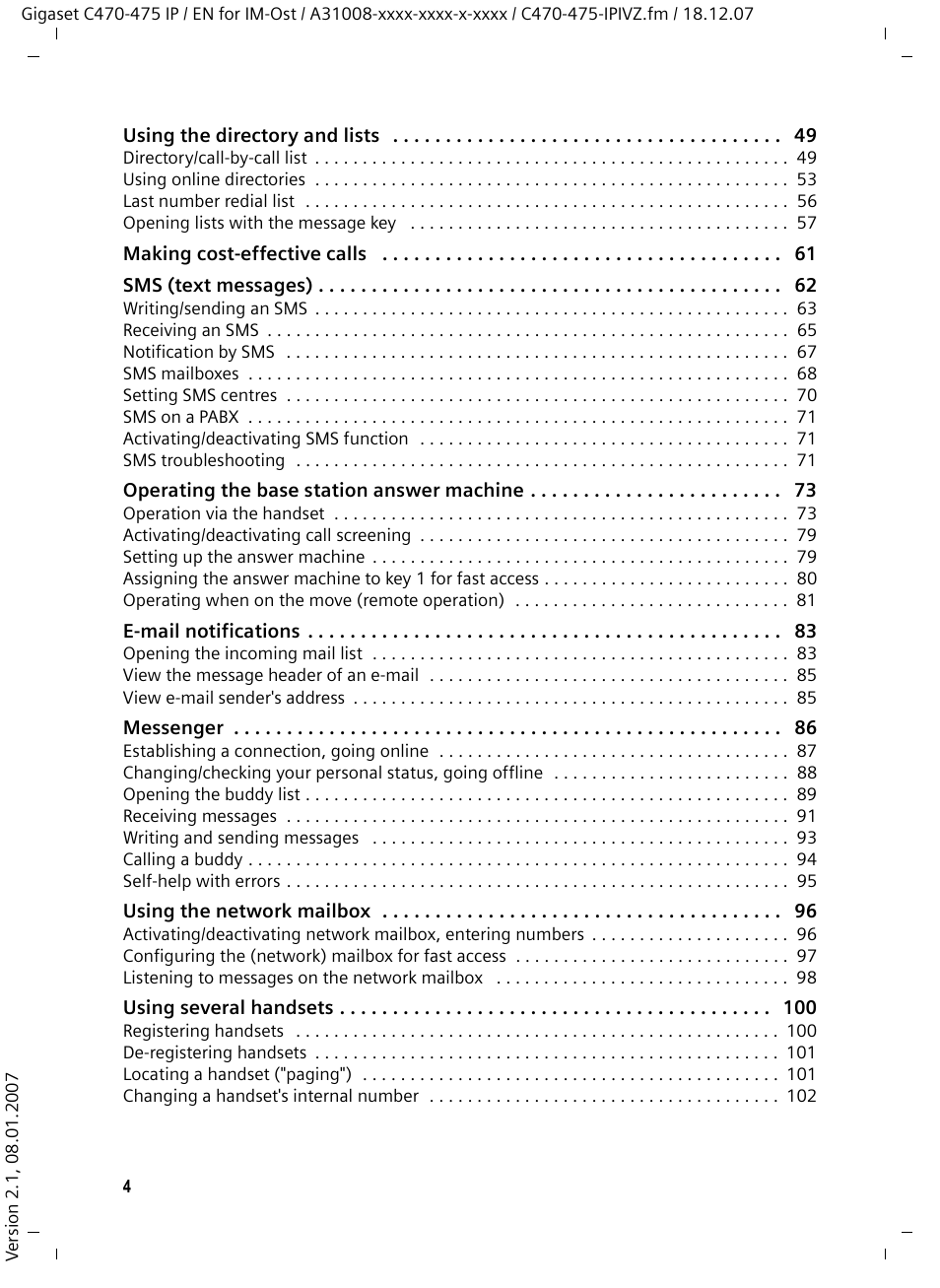 Siemens GIGASET C475 IP User Manual | Page 5 / 217