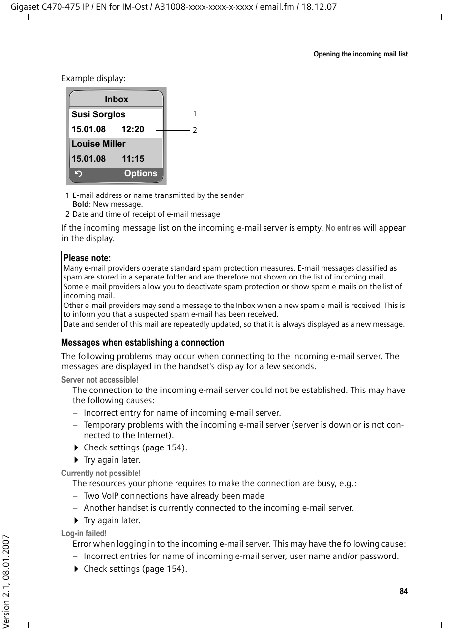 Siemens GIGASET C475 IP User Manual | Page 85 / 217