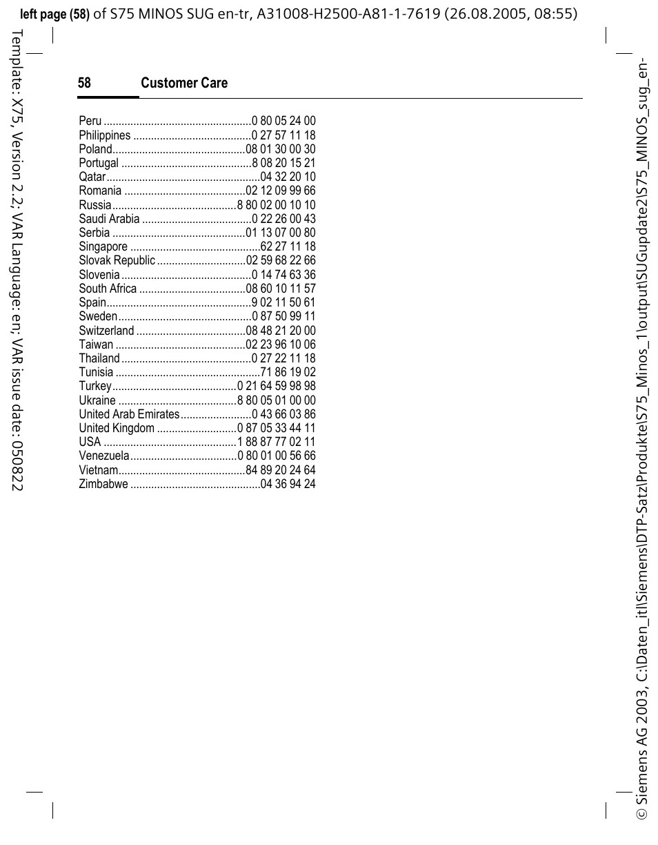 Siemens S75 User Manual | Page 59 / 72