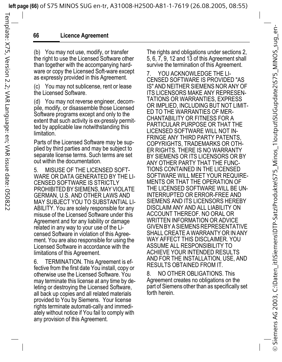 Siemens S75 User Manual | Page 67 / 72