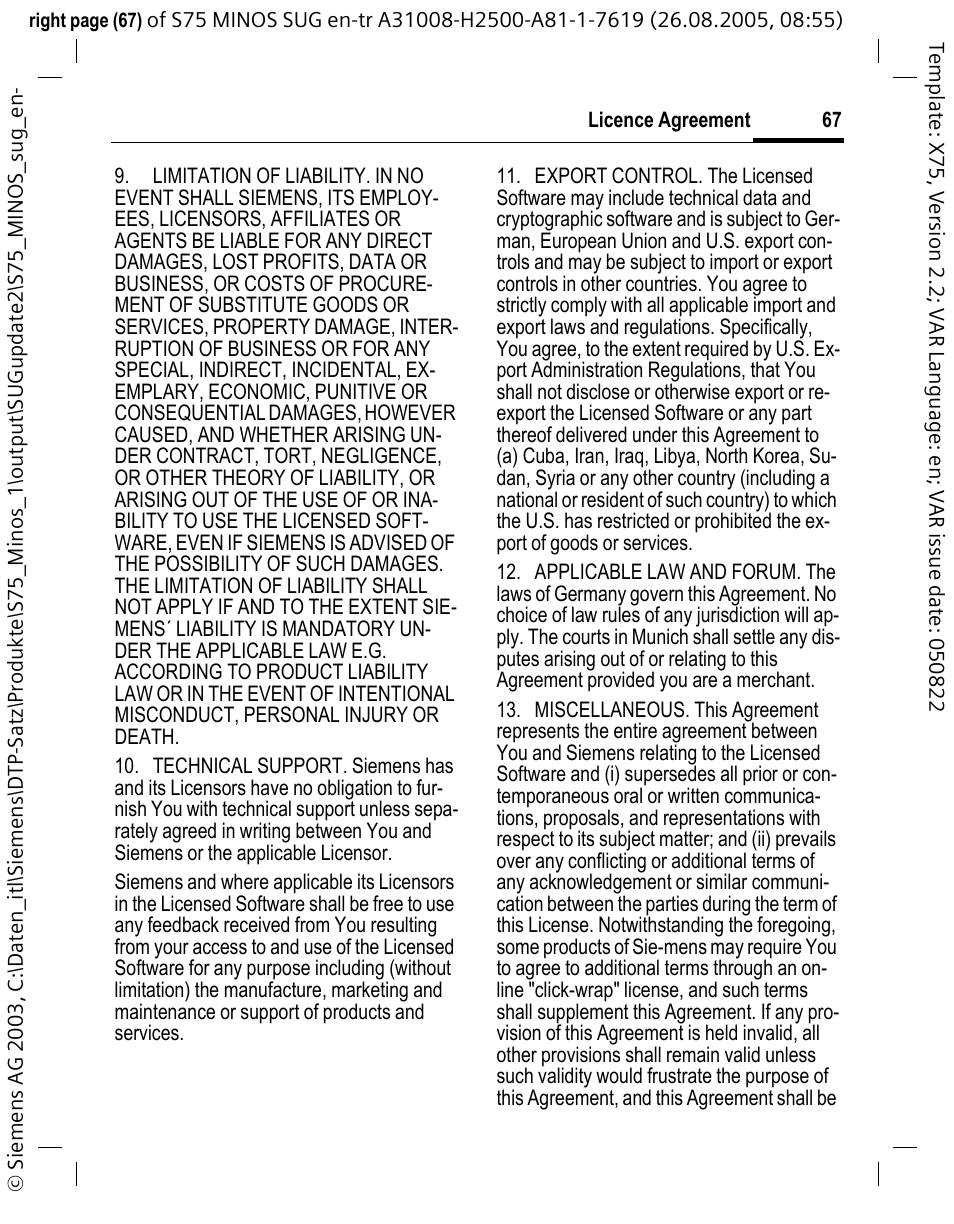 Siemens S75 User Manual | Page 68 / 72