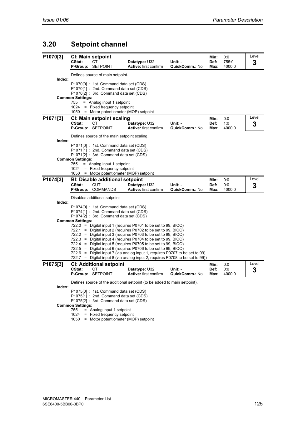 20 setpoint channel | Siemens 440 User Manual | Page 125 / 328