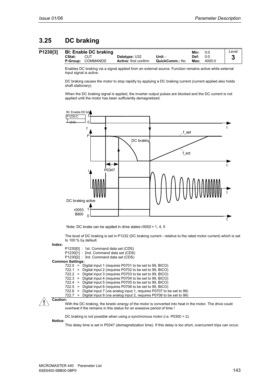 25 dc braking | Siemens 440 User Manual | Page 143 / 328