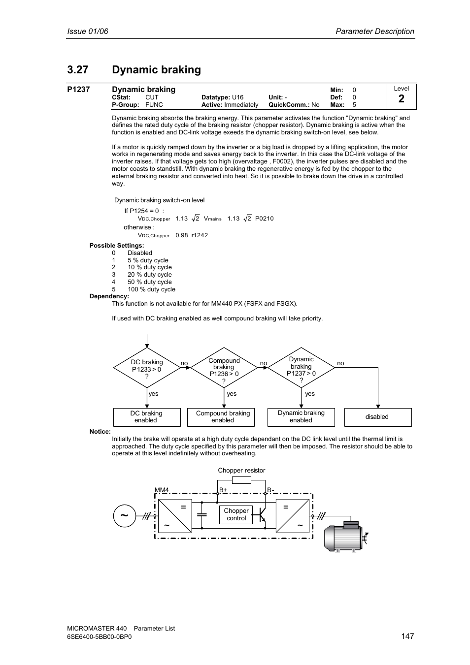 27 dynamic braking | Siemens 440 User Manual | Page 147 / 328