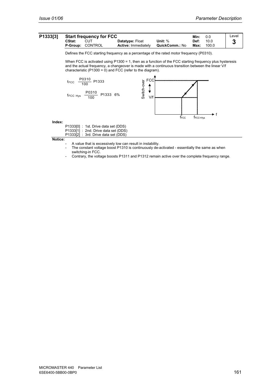 Issue 01/06 parameter description | Siemens 440 User Manual | Page 161 / 328