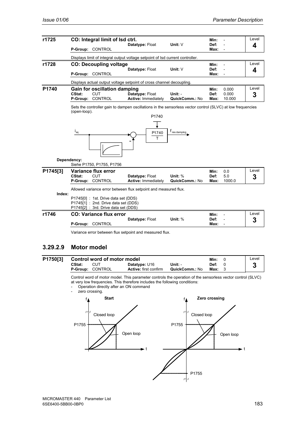 9 motor model | Siemens 440 User Manual | Page 183 / 328