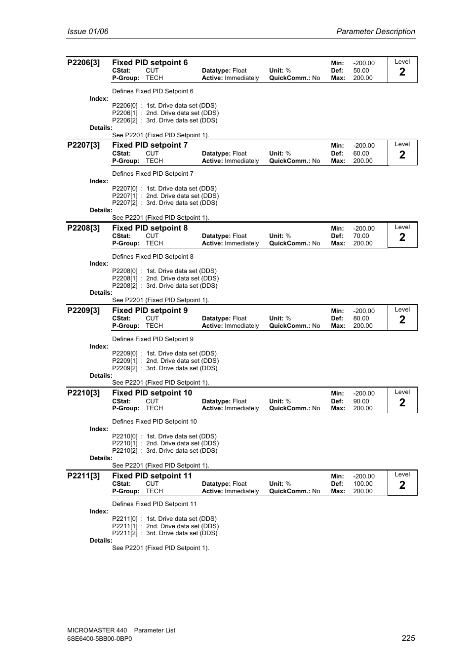 Siemens 440 User Manual | Page 225 / 328