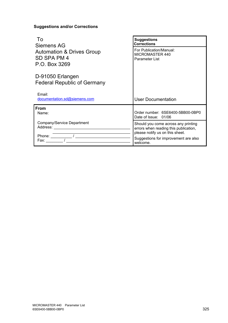 Siemens 440 User Manual | Page 325 / 328