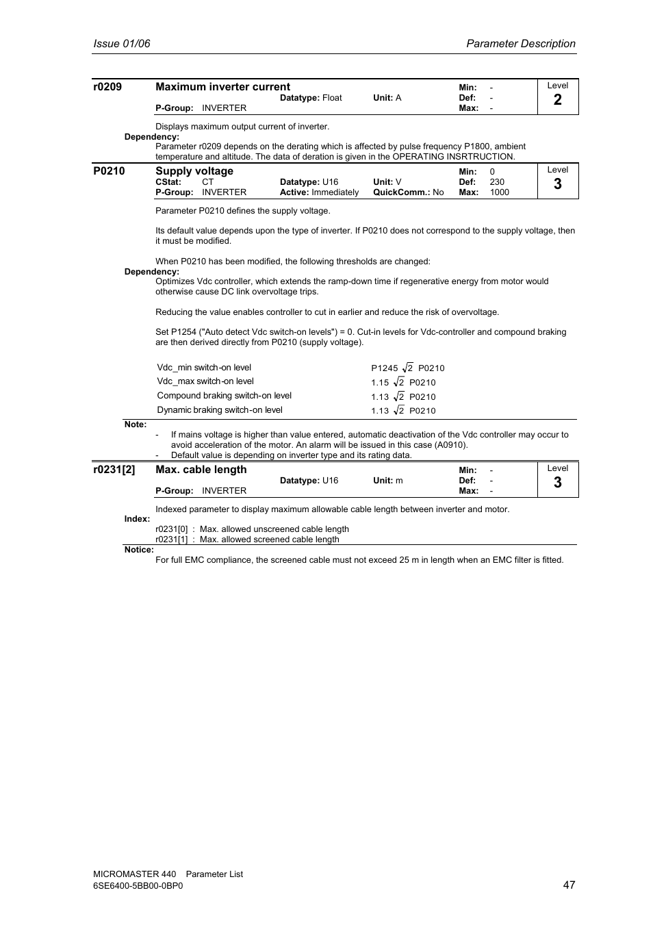 Siemens 440 User Manual | Page 47 / 328