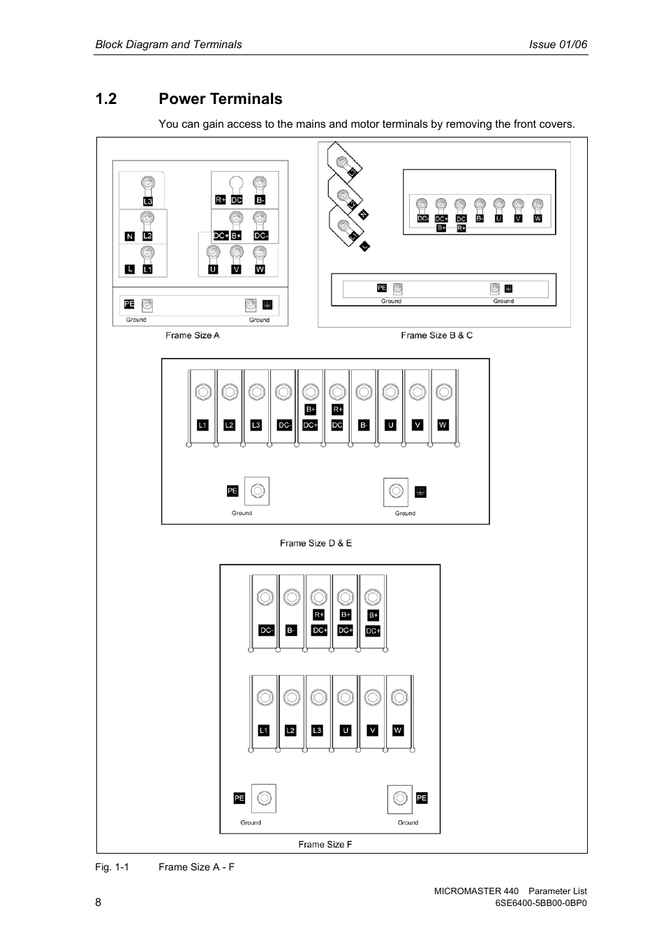 2 power terminals | Siemens 440 User Manual | Page 8 / 328