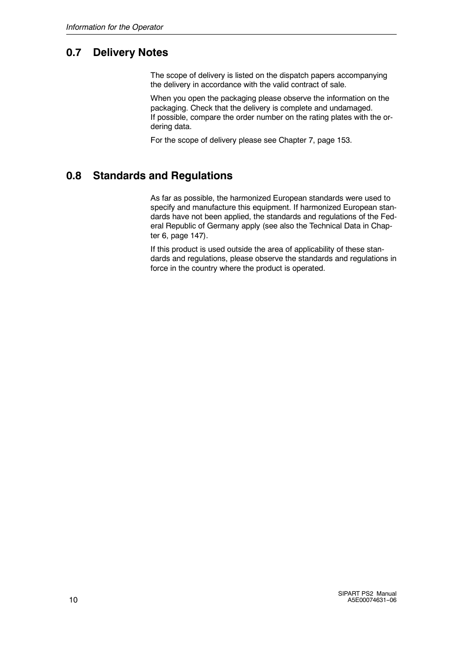 7 delivery notes, 8 standards and regulations | Siemens SIPART PS2 6DR52xx User Manual | Page 10 / 160