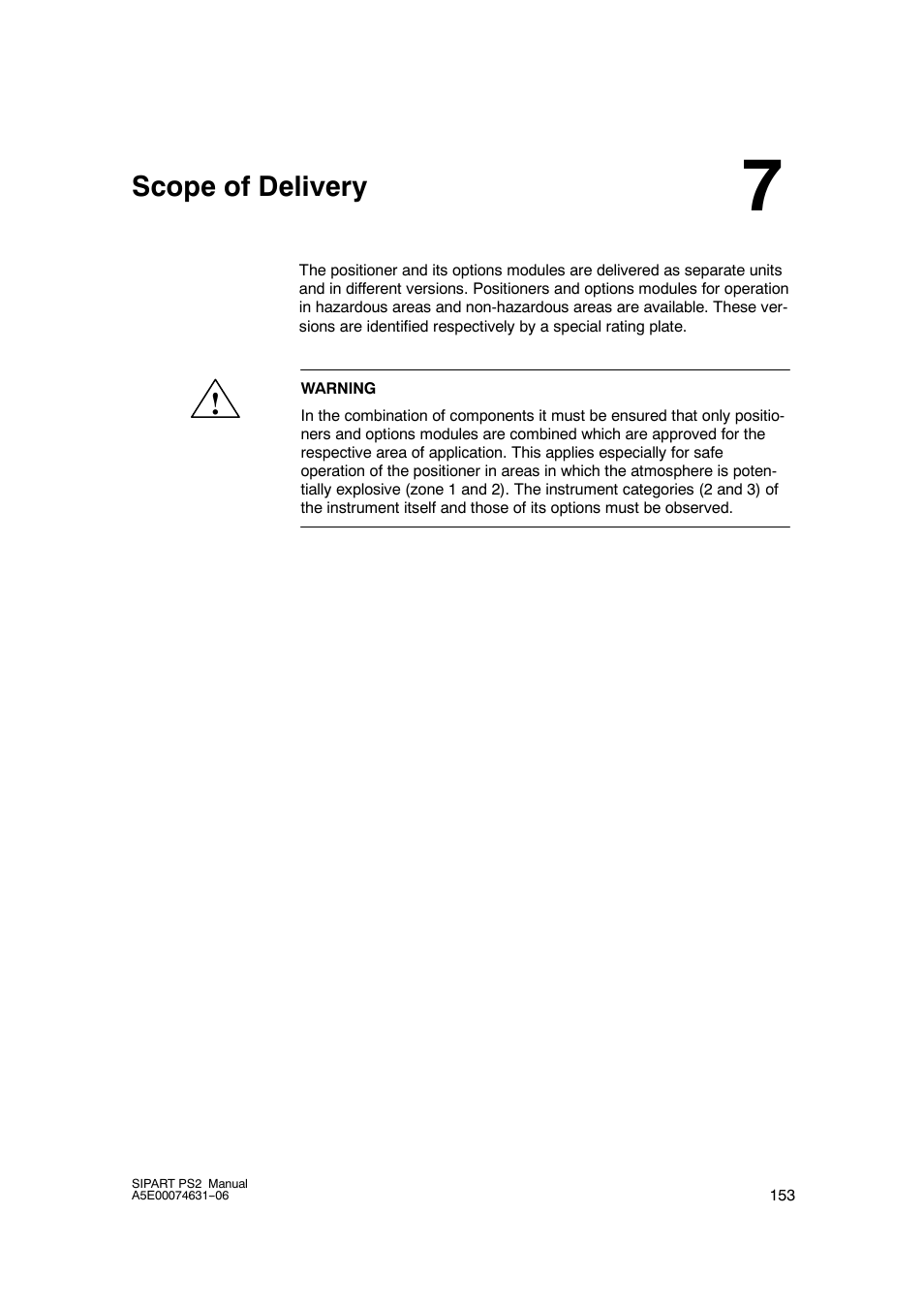 7 scope of delivery, Scope of delivery | Siemens SIPART PS2 6DR52xx User Manual | Page 153 / 160