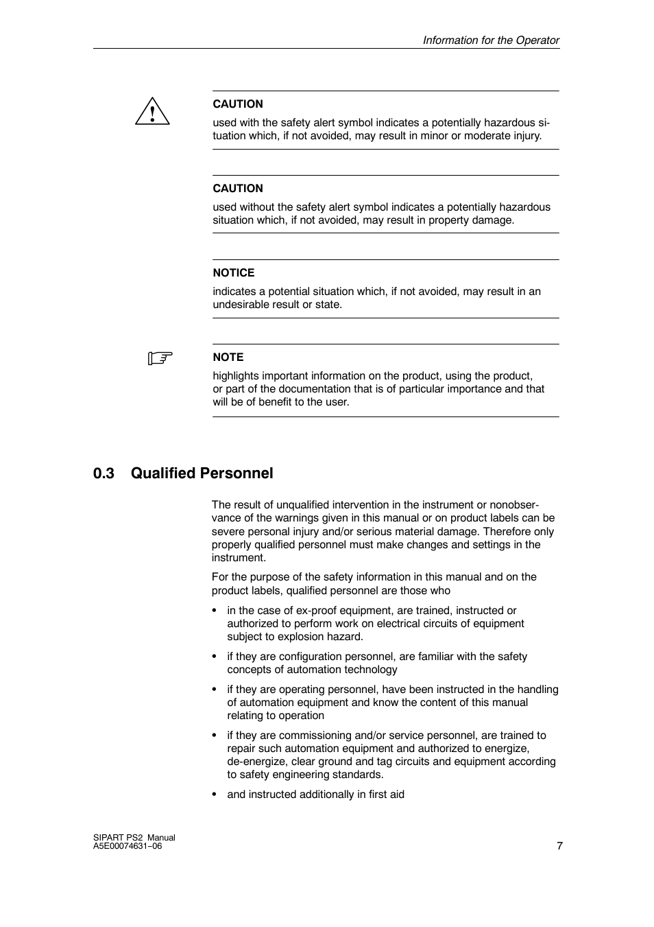 3 qualified personnel | Siemens SIPART PS2 6DR52xx User Manual | Page 7 / 160