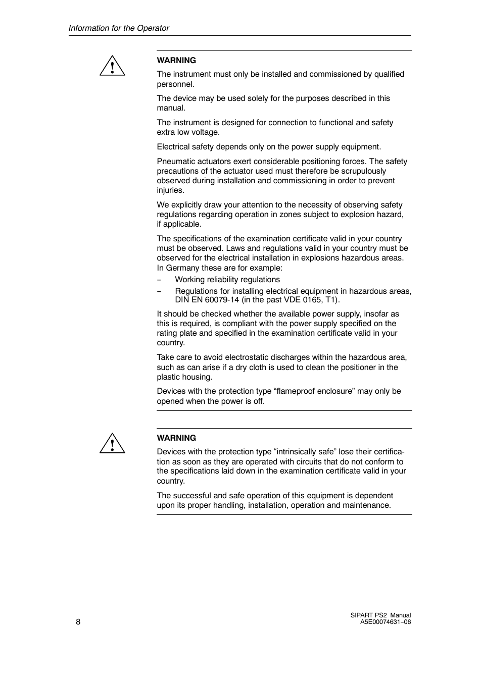 Siemens SIPART PS2 6DR52xx User Manual | Page 8 / 160