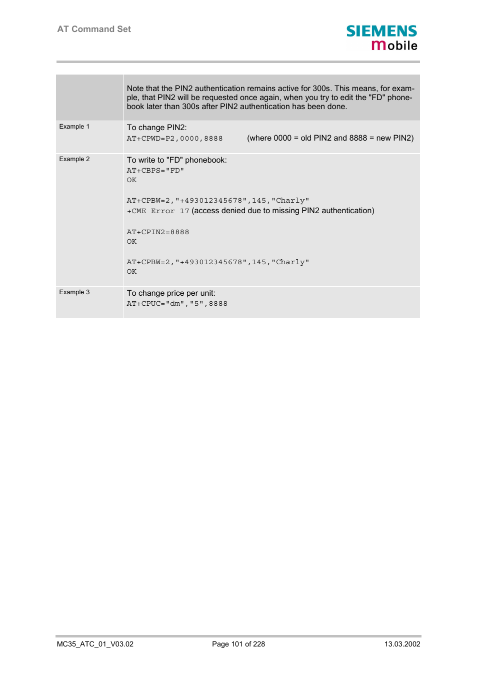 Siemens MC35 User Manual | Page 101 / 228