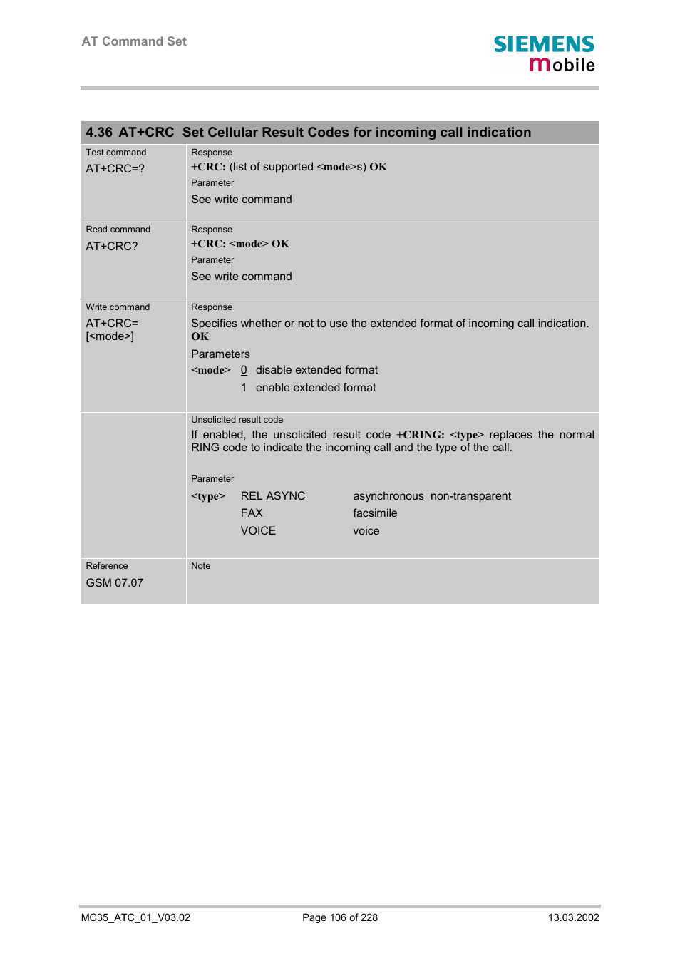 Siemens MC35 User Manual | Page 106 / 228