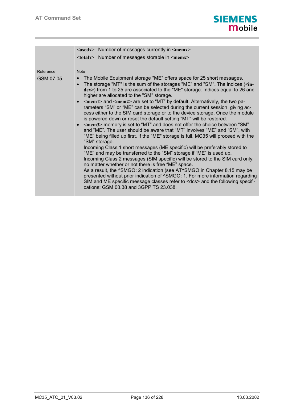 Siemens MC35 User Manual | Page 136 / 228