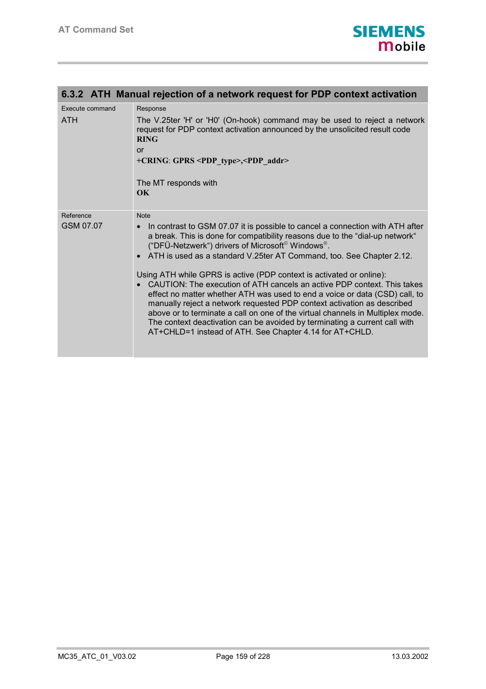 Siemens MC35 User Manual | Page 159 / 228