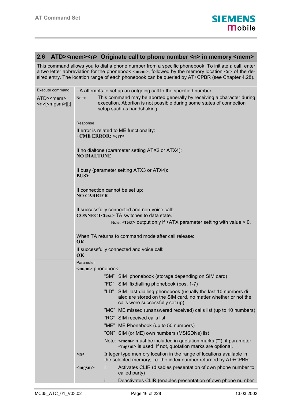 Siemens MC35 User Manual | Page 16 / 228