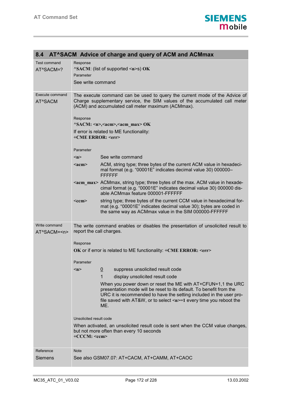 Siemens MC35 User Manual | Page 172 / 228