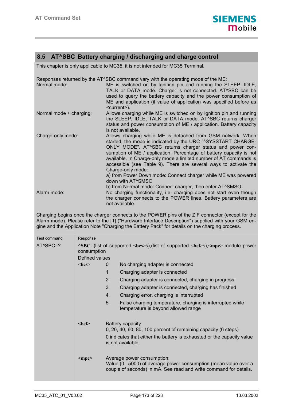 Siemens MC35 User Manual | Page 173 / 228