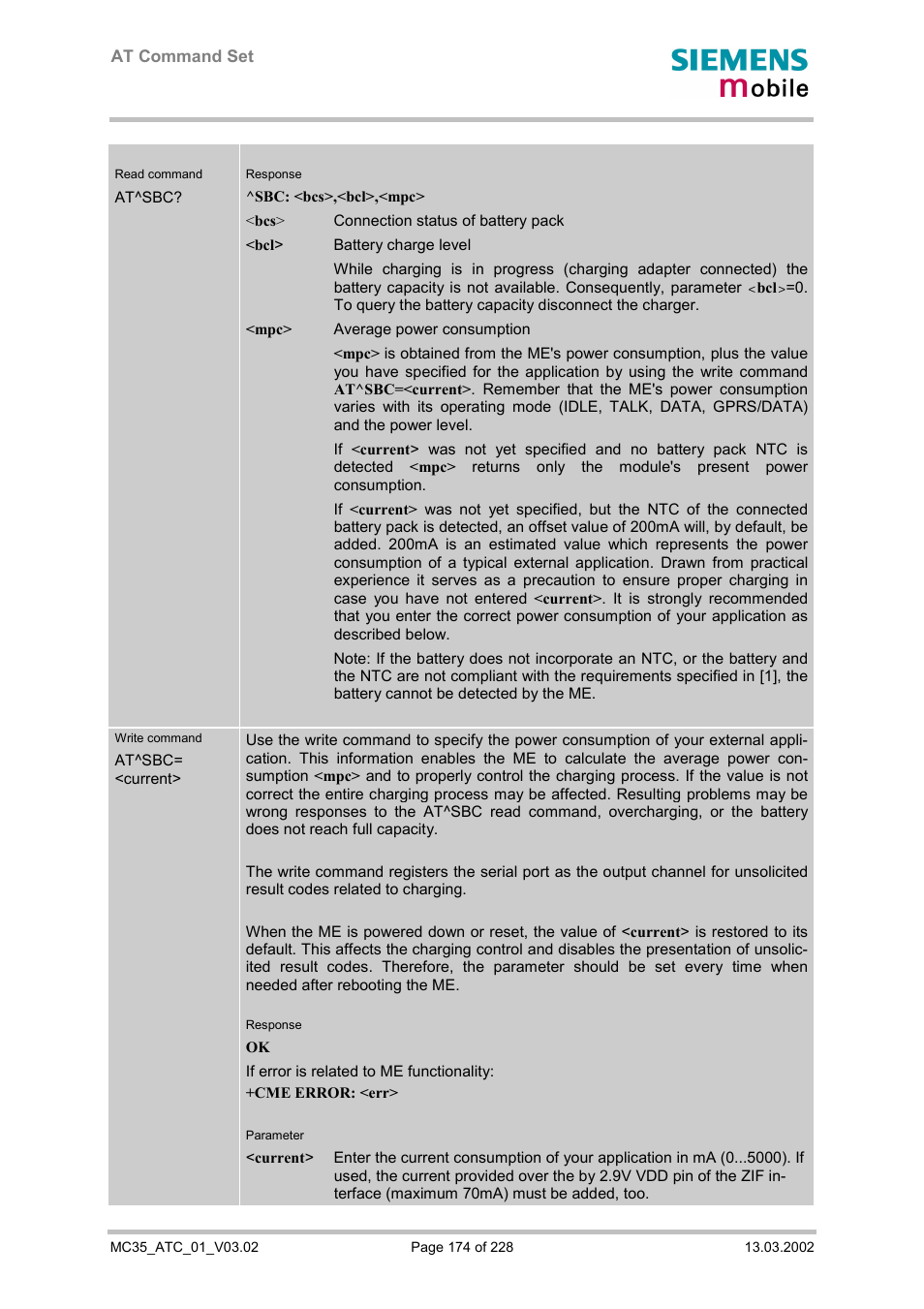 Siemens MC35 User Manual | Page 174 / 228