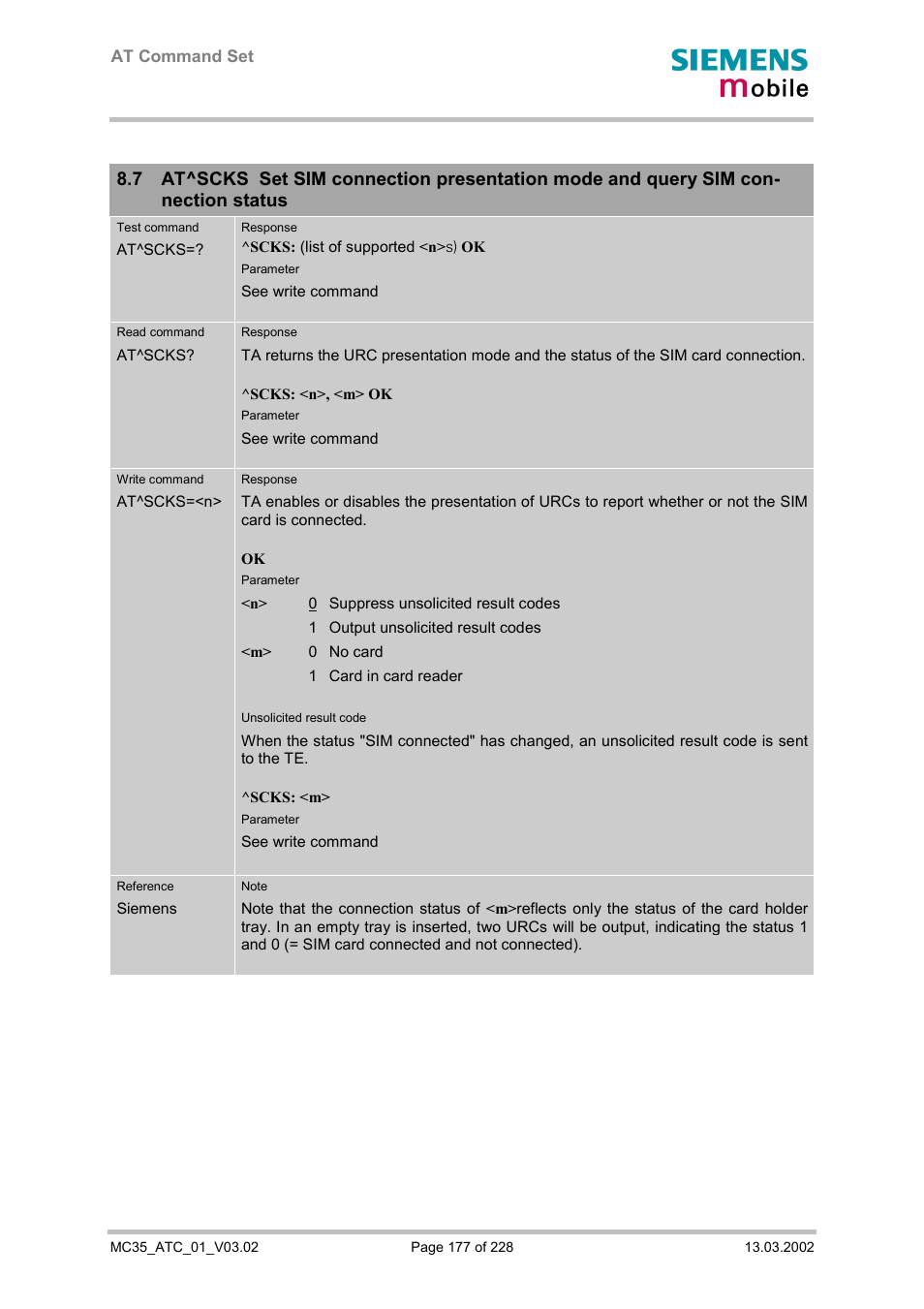 Siemens MC35 User Manual | Page 177 / 228