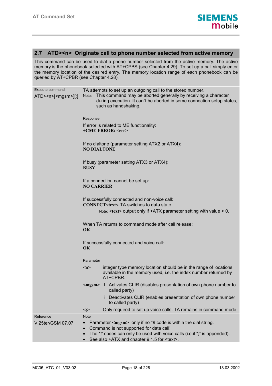 Siemens MC35 User Manual | Page 18 / 228