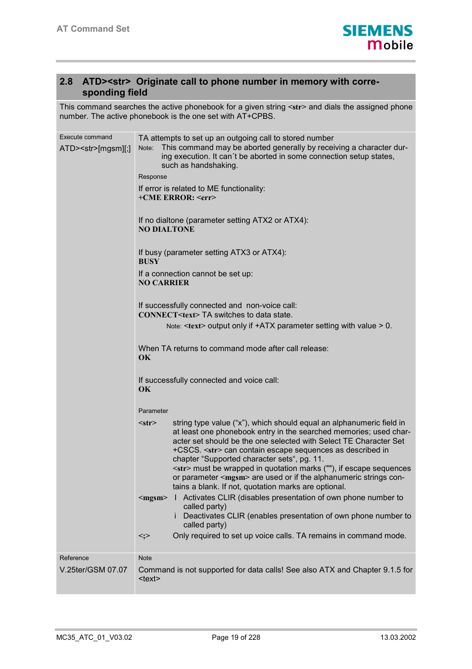 Siemens MC35 User Manual | Page 19 / 228