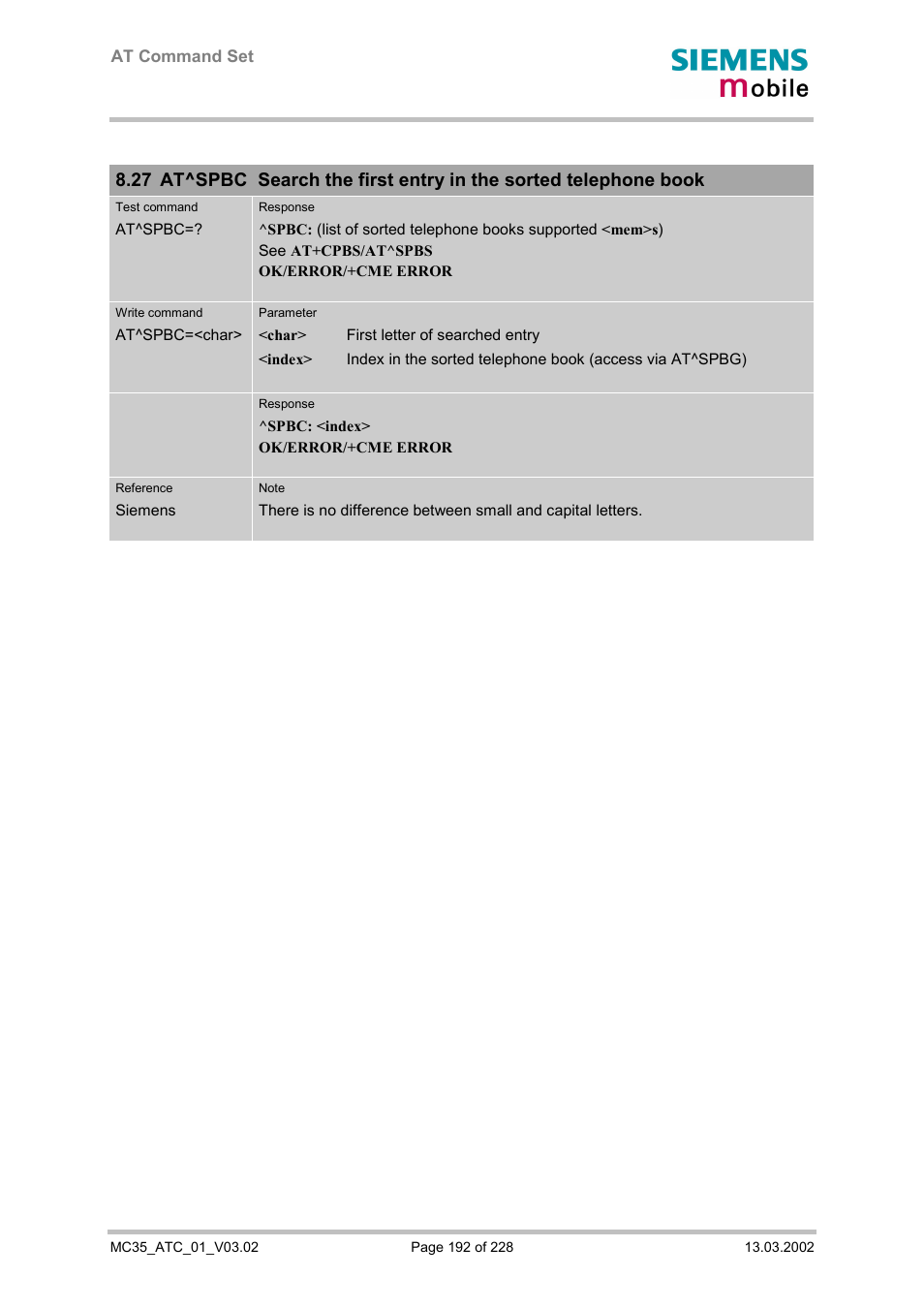 Siemens MC35 User Manual | Page 192 / 228