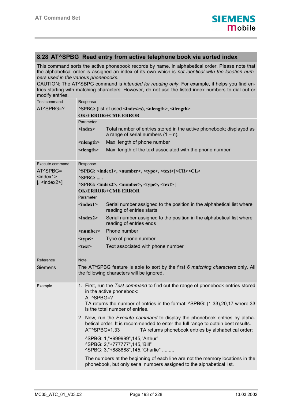 Siemens MC35 User Manual | Page 193 / 228